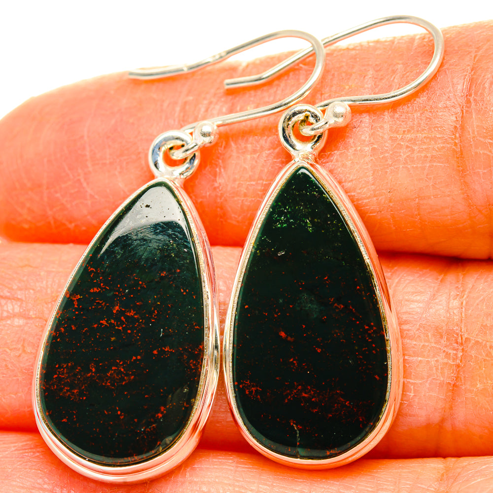 Bloodstone Earrings handcrafted by Anasilvercos - EARR429733
