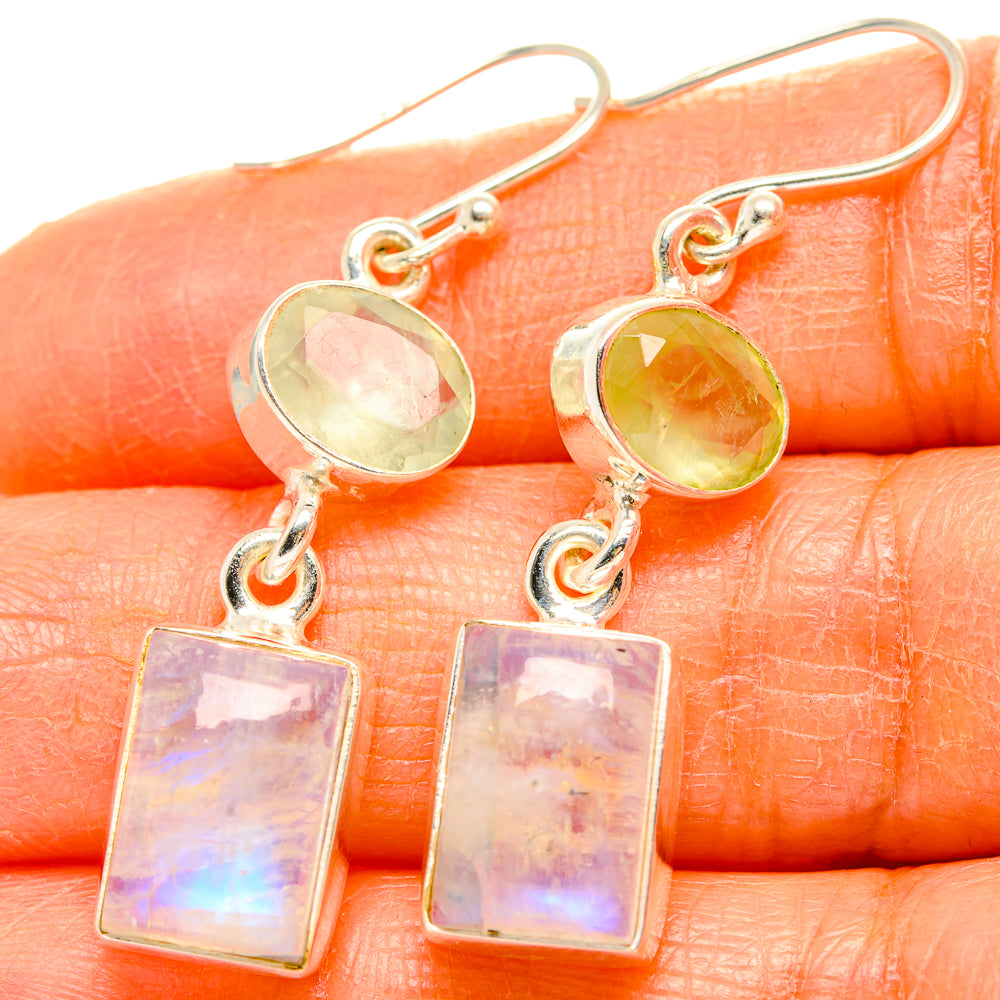 Rainbow Moonstone Earrings handcrafted by Anasilvercos - EARR429734