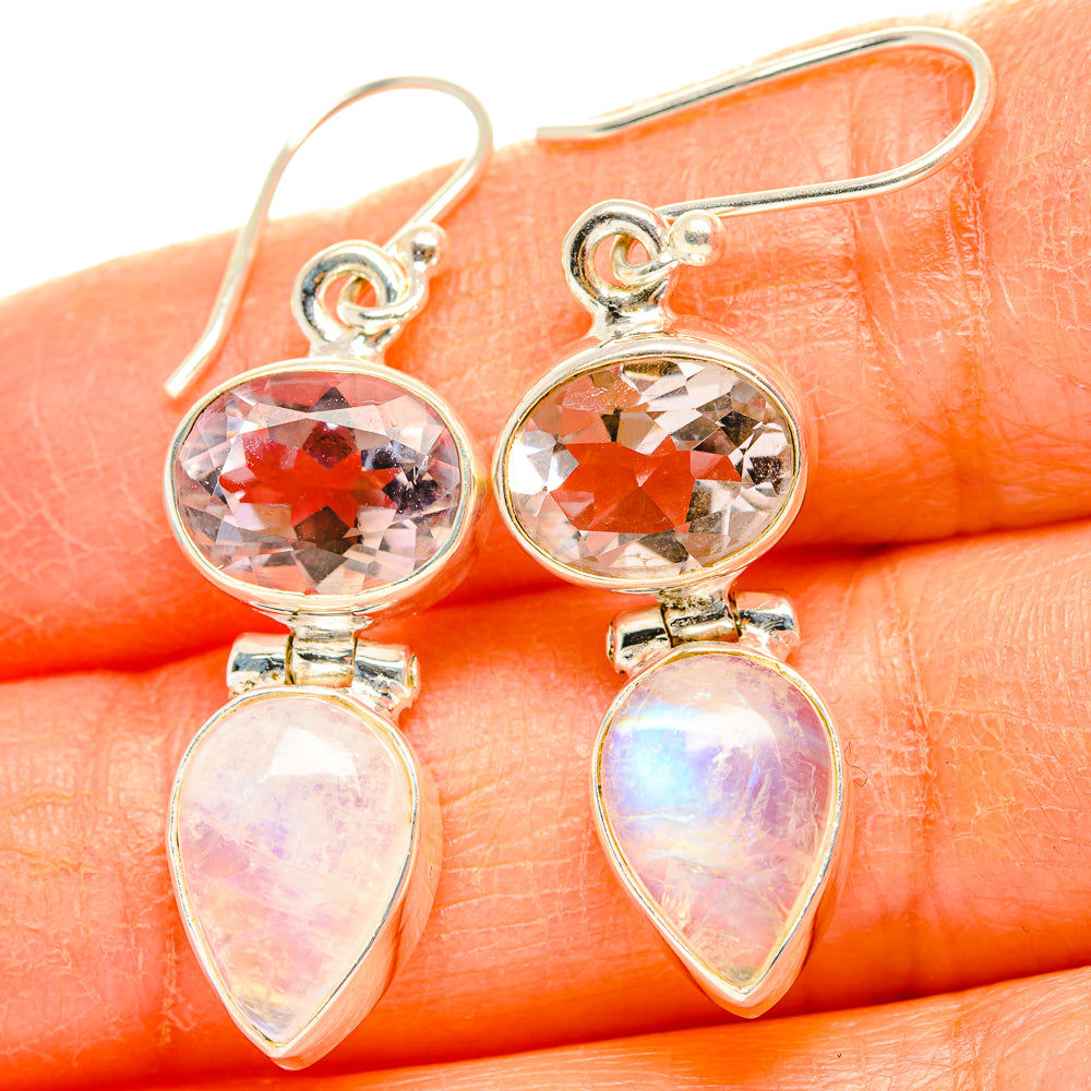 Rainbow Moonstone Earrings handcrafted by Anasilvercos - EARR429735