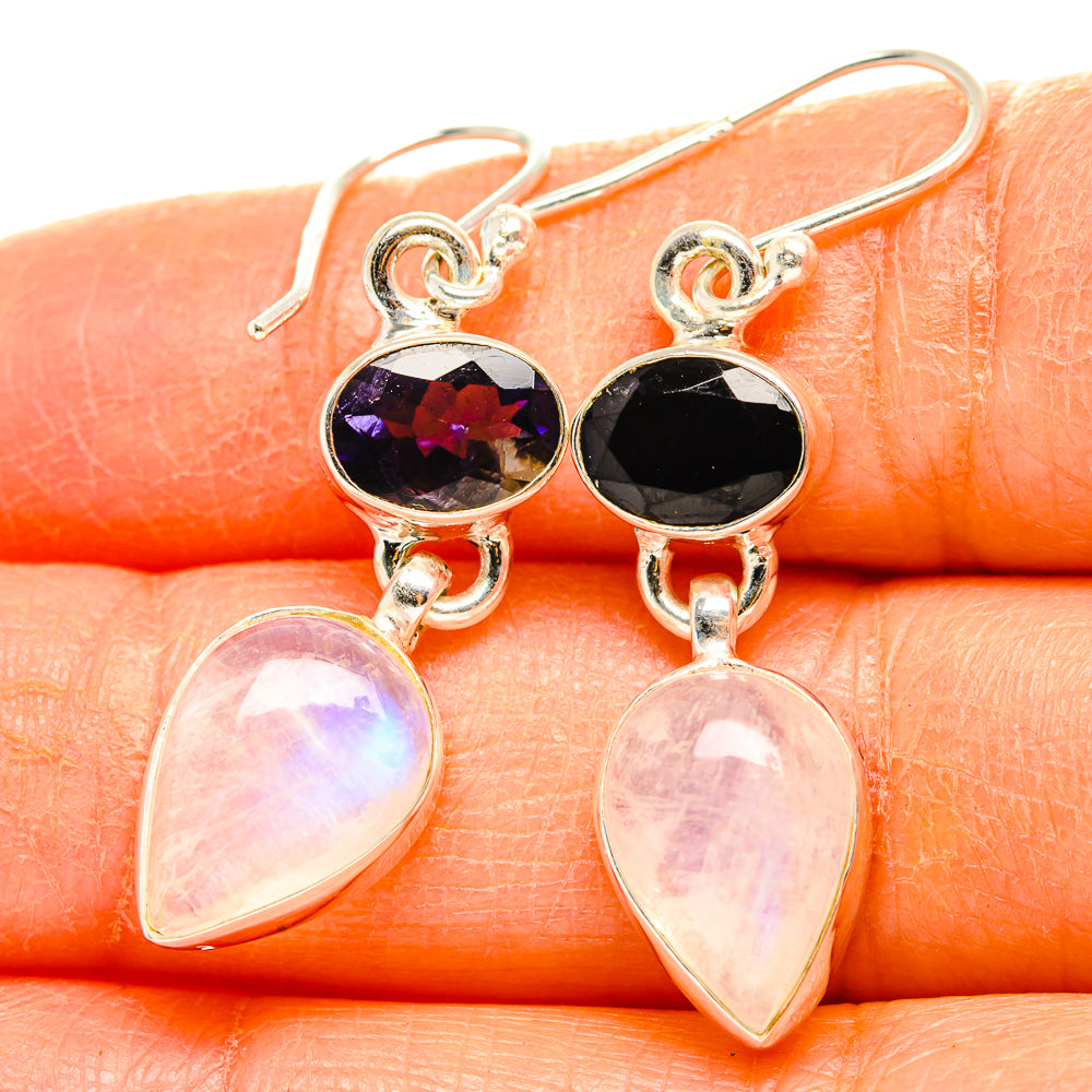 Rainbow Moonstone Earrings handcrafted by Anasilvercos - EARR429737