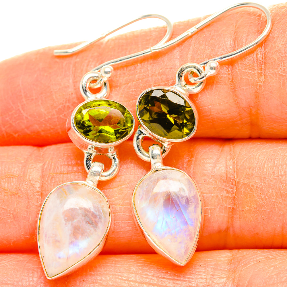 Rainbow Moonstone Earrings handcrafted by Anasilvercos - EARR429738