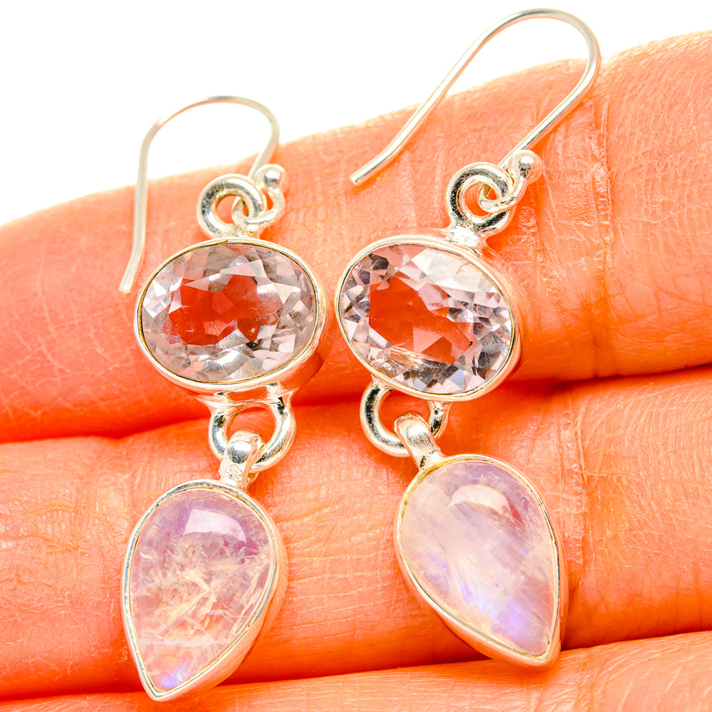 Rainbow Moonstone Earrings handcrafted by Anasilvercos - EARR429739