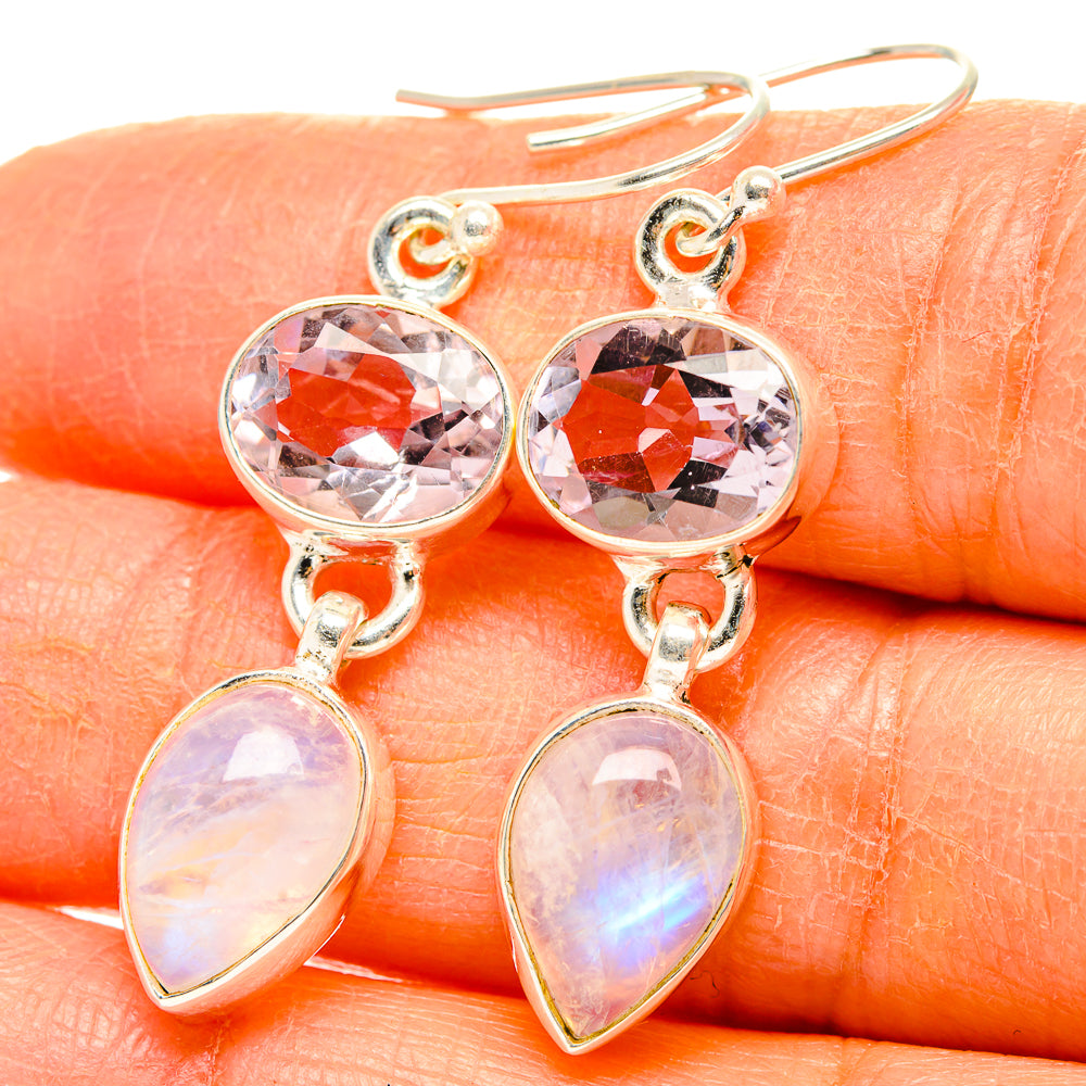 Rainbow Moonstone Earrings handcrafted by Anasilvercos - EARR429743