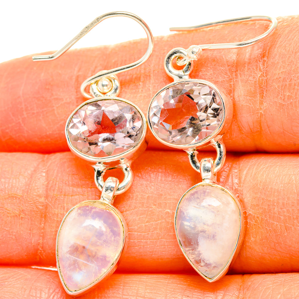 Rainbow Moonstone Earrings handcrafted by Anasilvercos - EARR429744