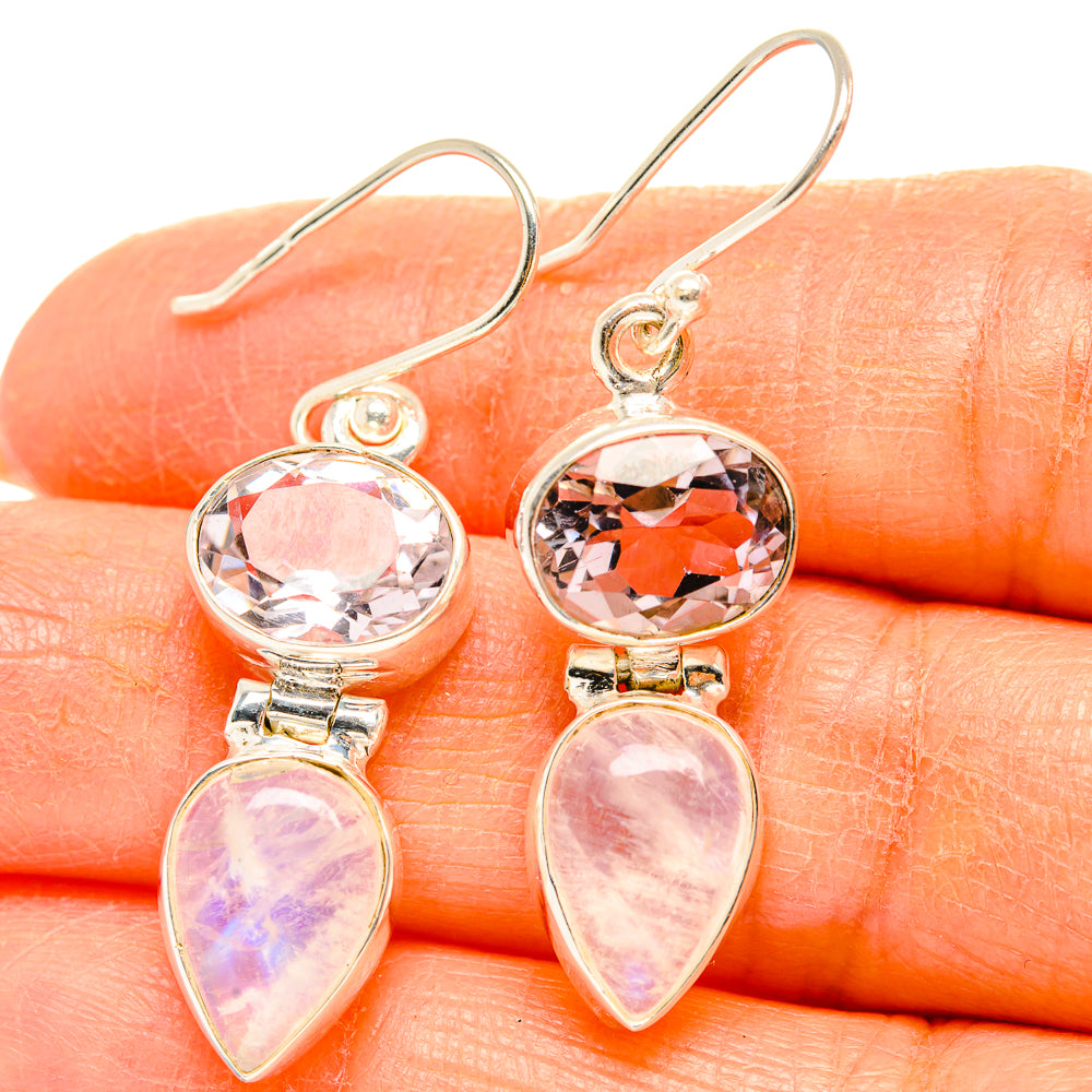 Rainbow Moonstone Earrings handcrafted by Anasilvercos - EARR429746