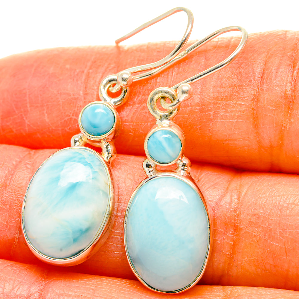 Larimar Earrings handcrafted by Anasilvercos - EARR429774