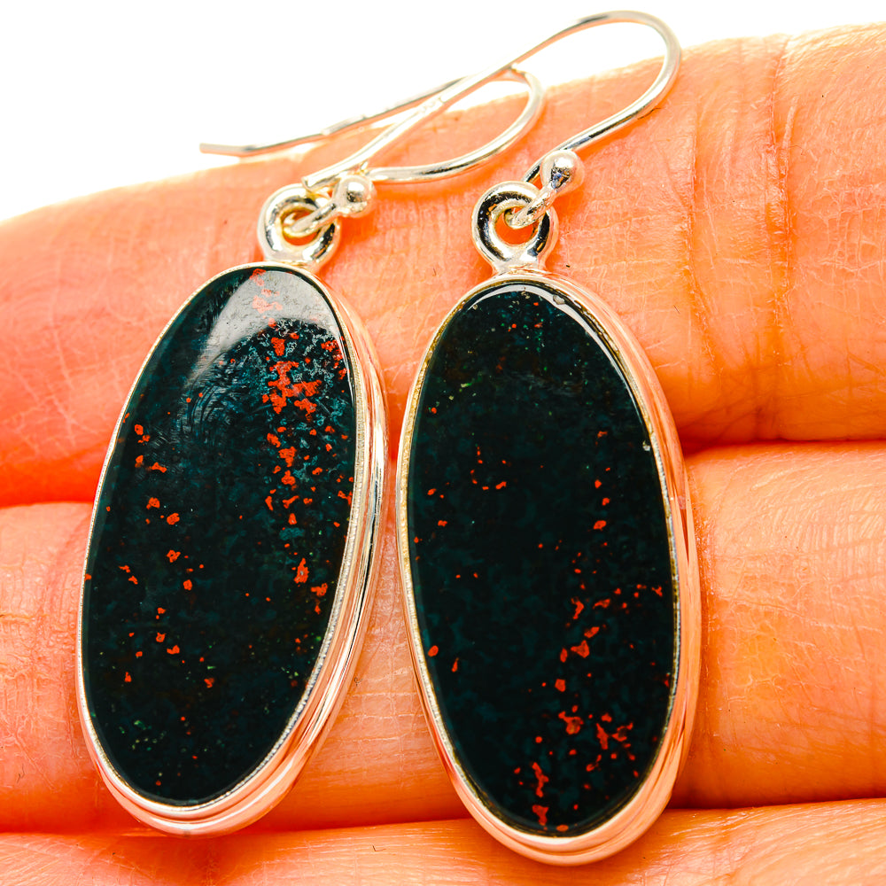 Bloodstone Earrings handcrafted by Anasilvercos - EARR429799