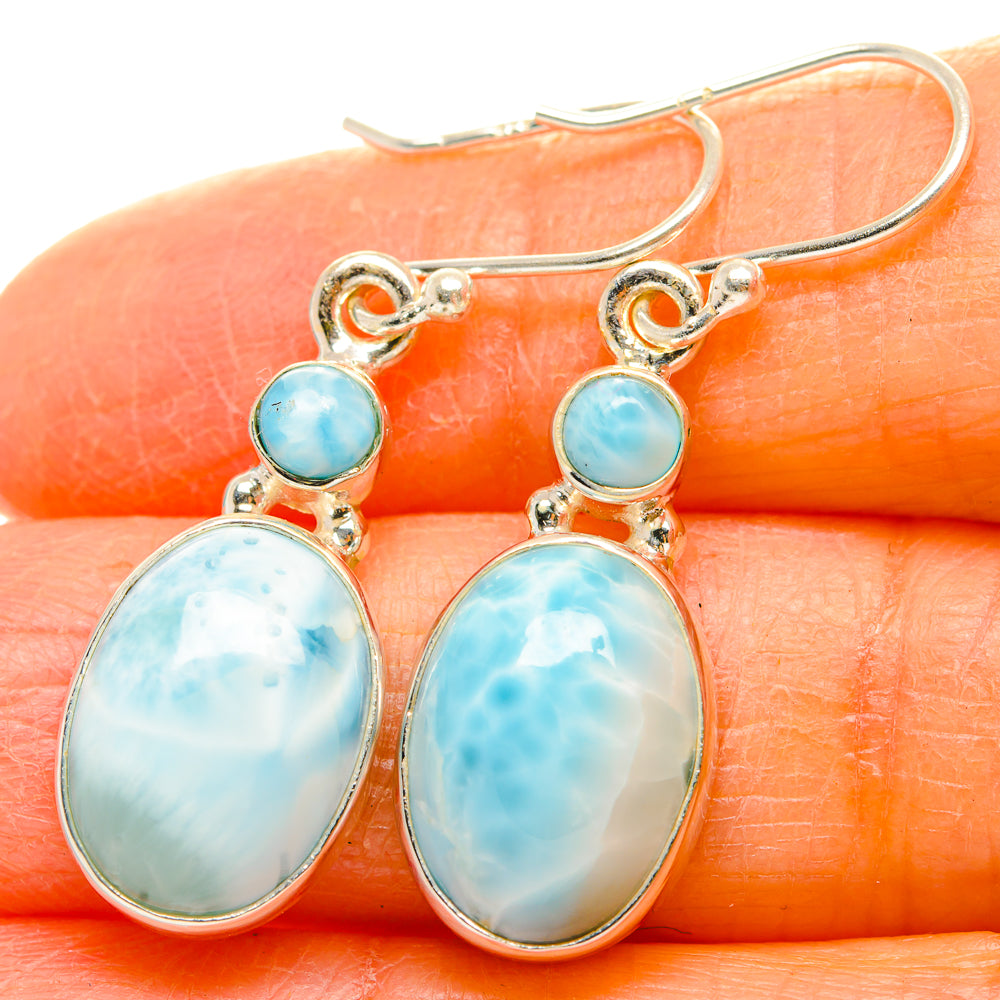 Larimar Earrings handcrafted by Anasilvercos - EARR429808