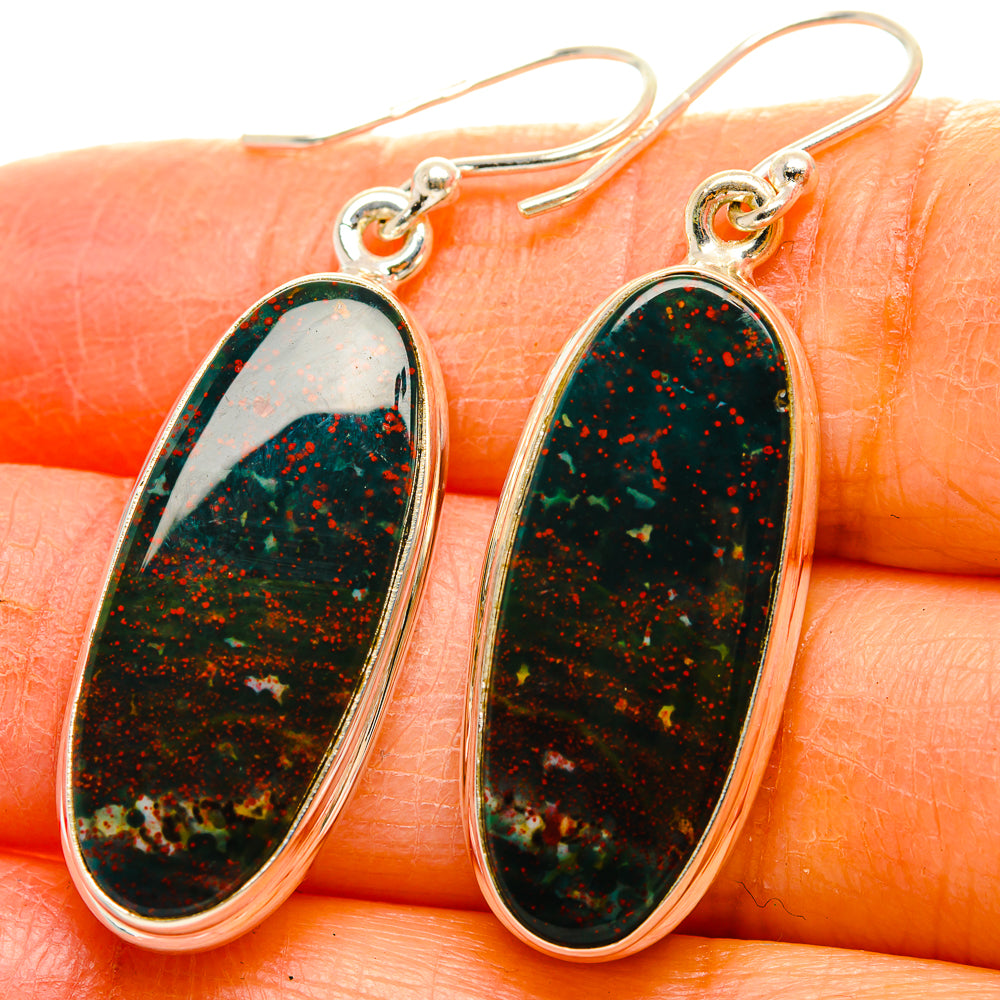 Bloodstone Earrings handcrafted by Anasilvercos - EARR429824