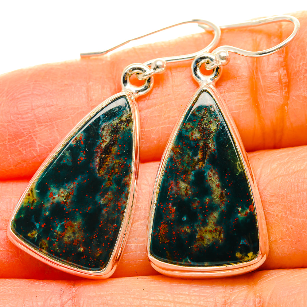 Bloodstone Earrings handcrafted by Anasilvercos - EARR429826
