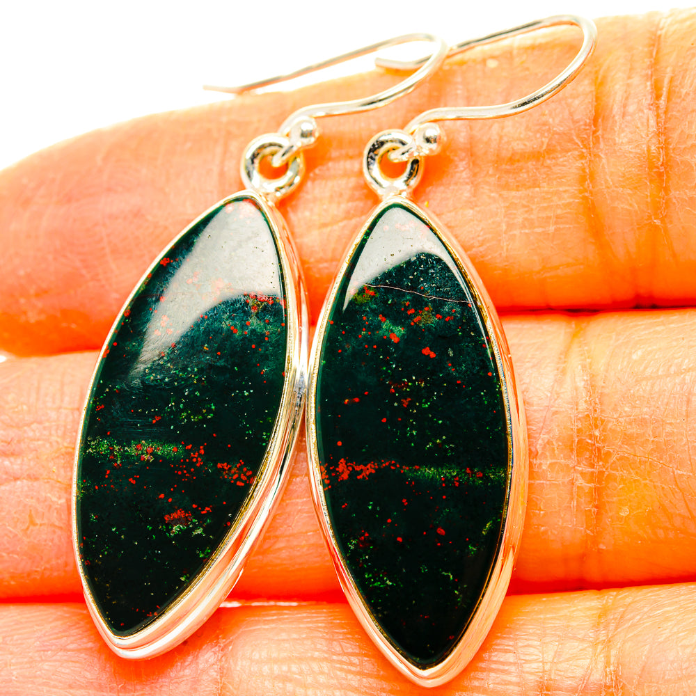Bloodstone Earrings handcrafted by Anasilvercos - EARR429859
