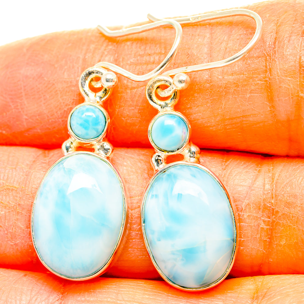 Larimar Earrings handcrafted by Anasilvercos - EARR429864