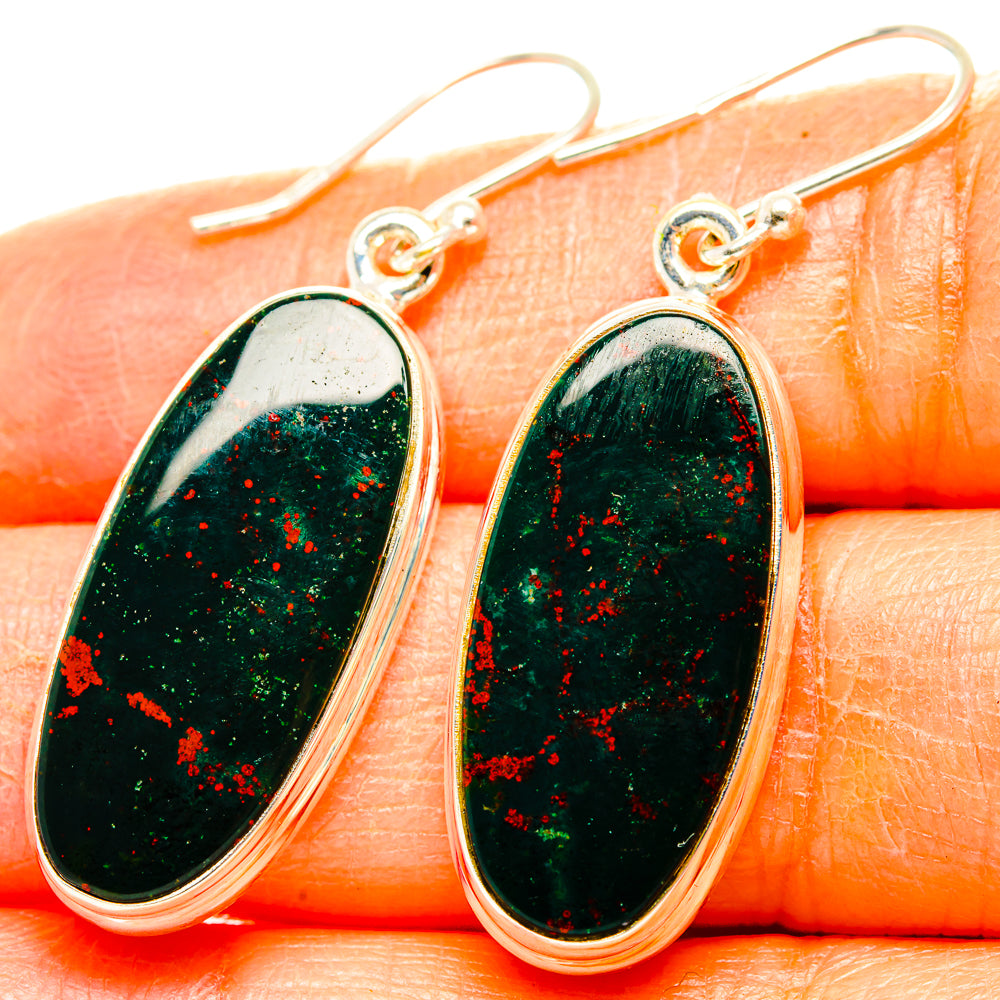 Bloodstone Earrings handcrafted by Anasilvercos - EARR429867