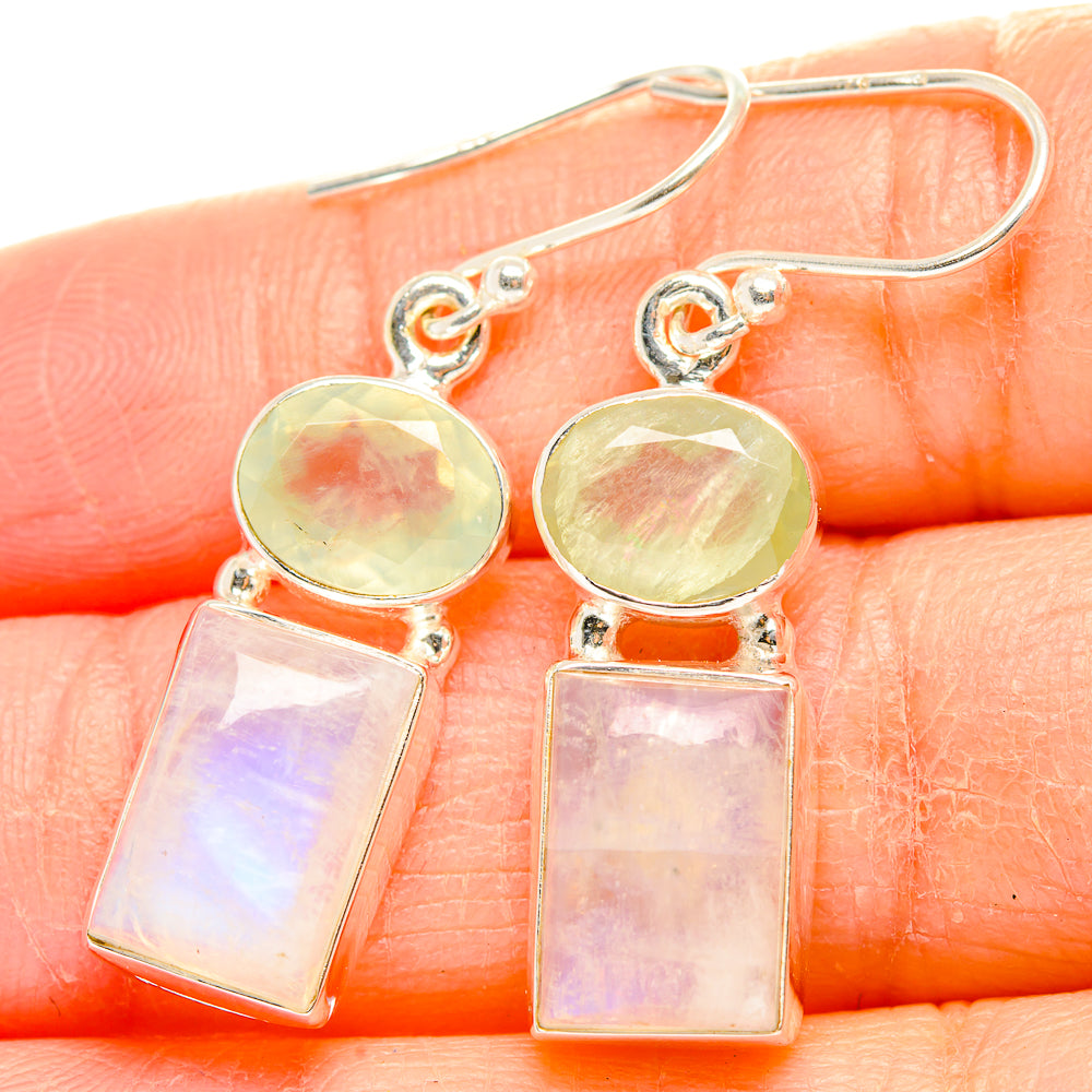 Rainbow Moonstone Earrings handcrafted by Anasilvercos - EARR429912