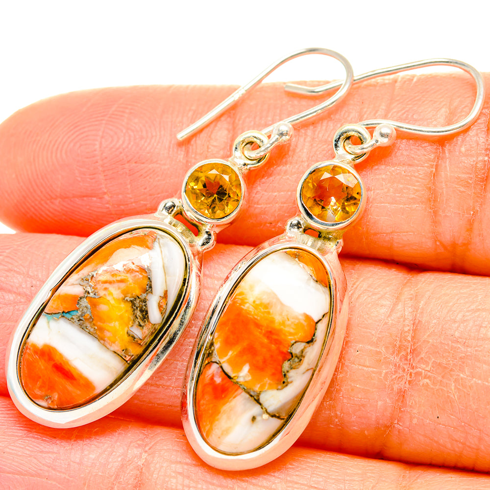 Spiny Oyster Turquoise Earrings handcrafted by Anasilvercos - EARR429918