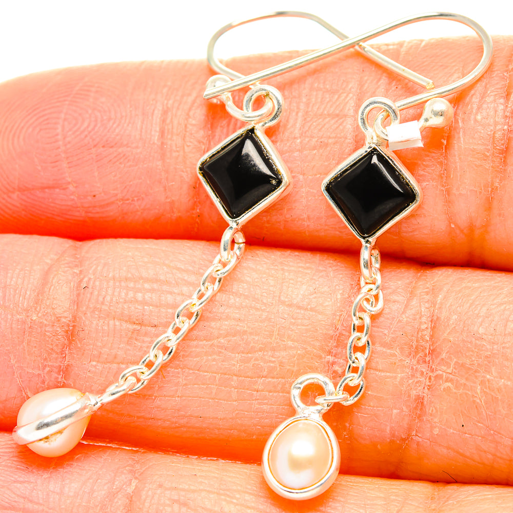 Black Onyx Earrings handcrafted by Anasilvercos - EARR429928