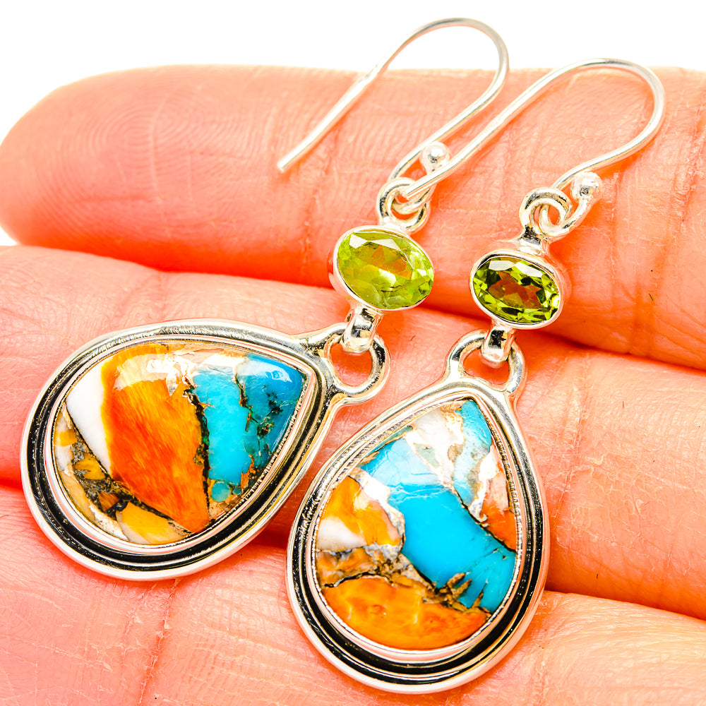 Spiny Oyster Turquoise Earrings handcrafted by Anasilvercos - EARR429952