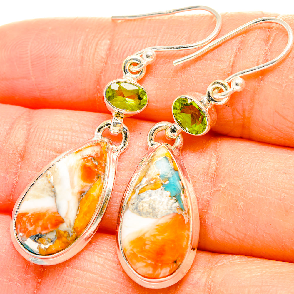 Spiny Oyster Turquoise Earrings handcrafted by Anasilvercos - EARR429956
