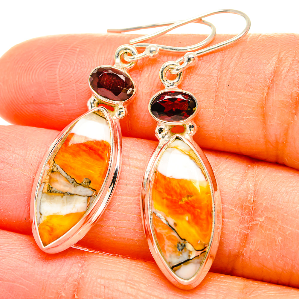 Spiny Oyster Turquoise Earrings handcrafted by Anasilvercos - EARR429963