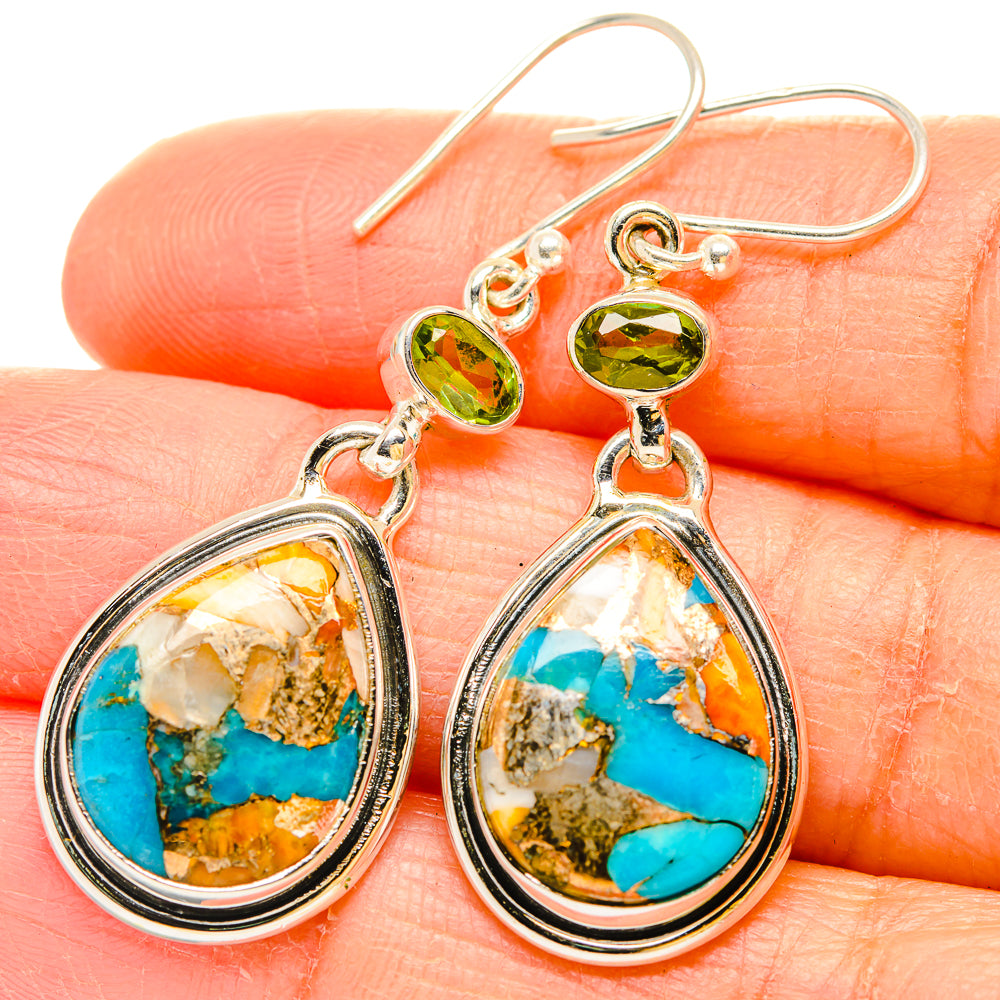 Spiny Oyster Turquoise Earrings handcrafted by Anasilvercos - EARR429975