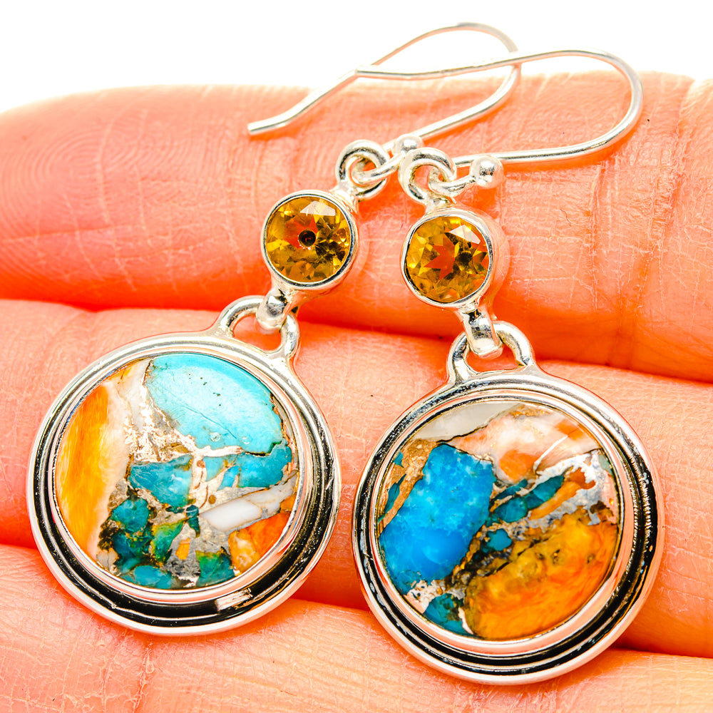 Spiny Oyster Turquoise Earrings handcrafted by Anasilvercos - EARR429981