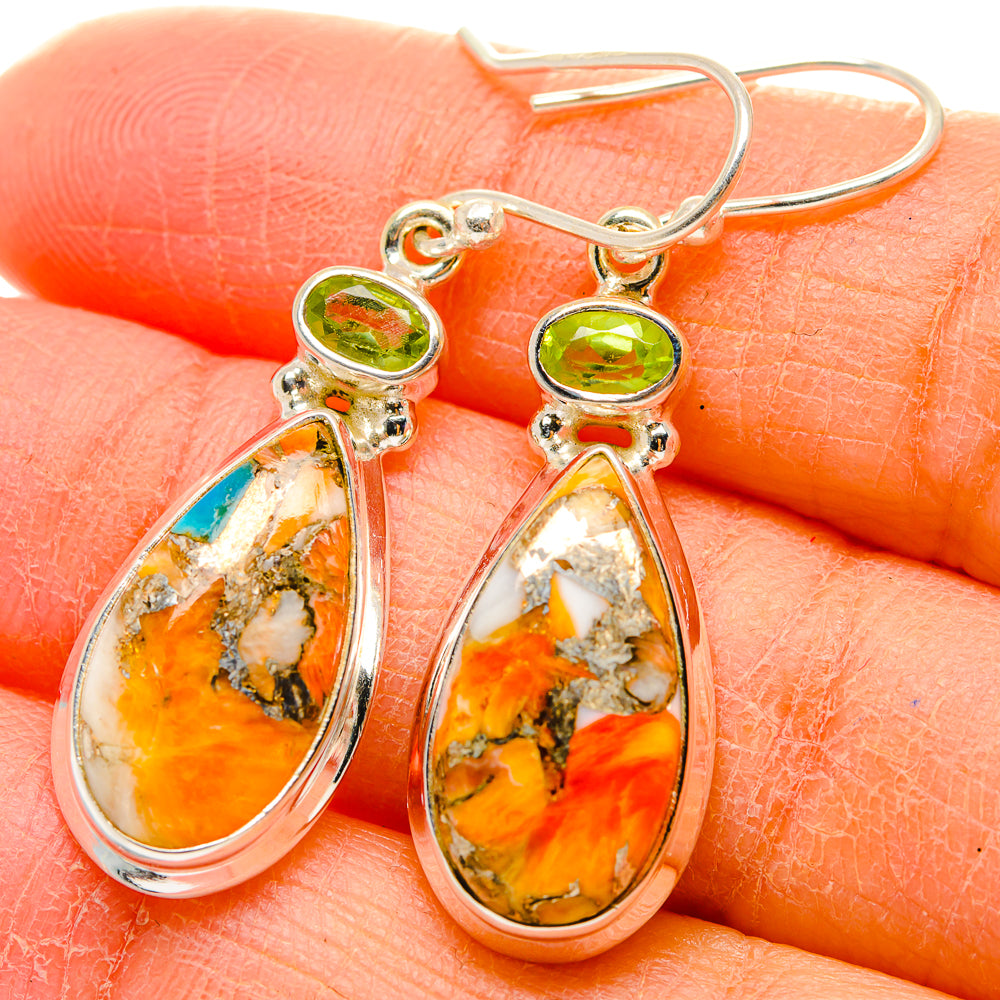 Spiny Oyster Turquoise Earrings handcrafted by Anasilvercos - EARR429986