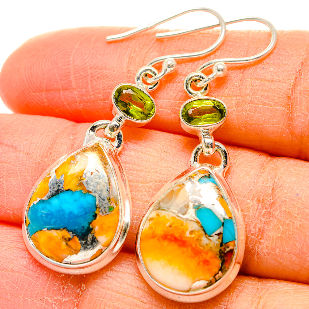 Spiny Oyster Turquoise Earrings handcrafted by Anasilvercos - EARR429991