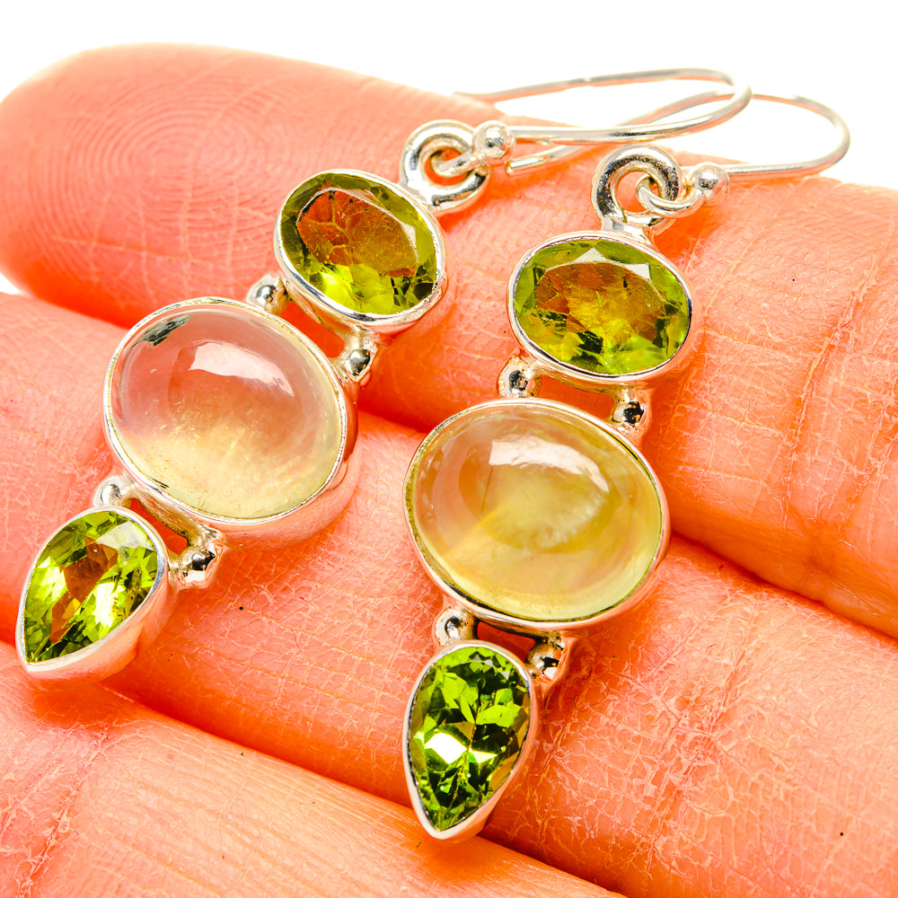Prehnite Earrings handcrafted by Anasilvercos - EARR430003