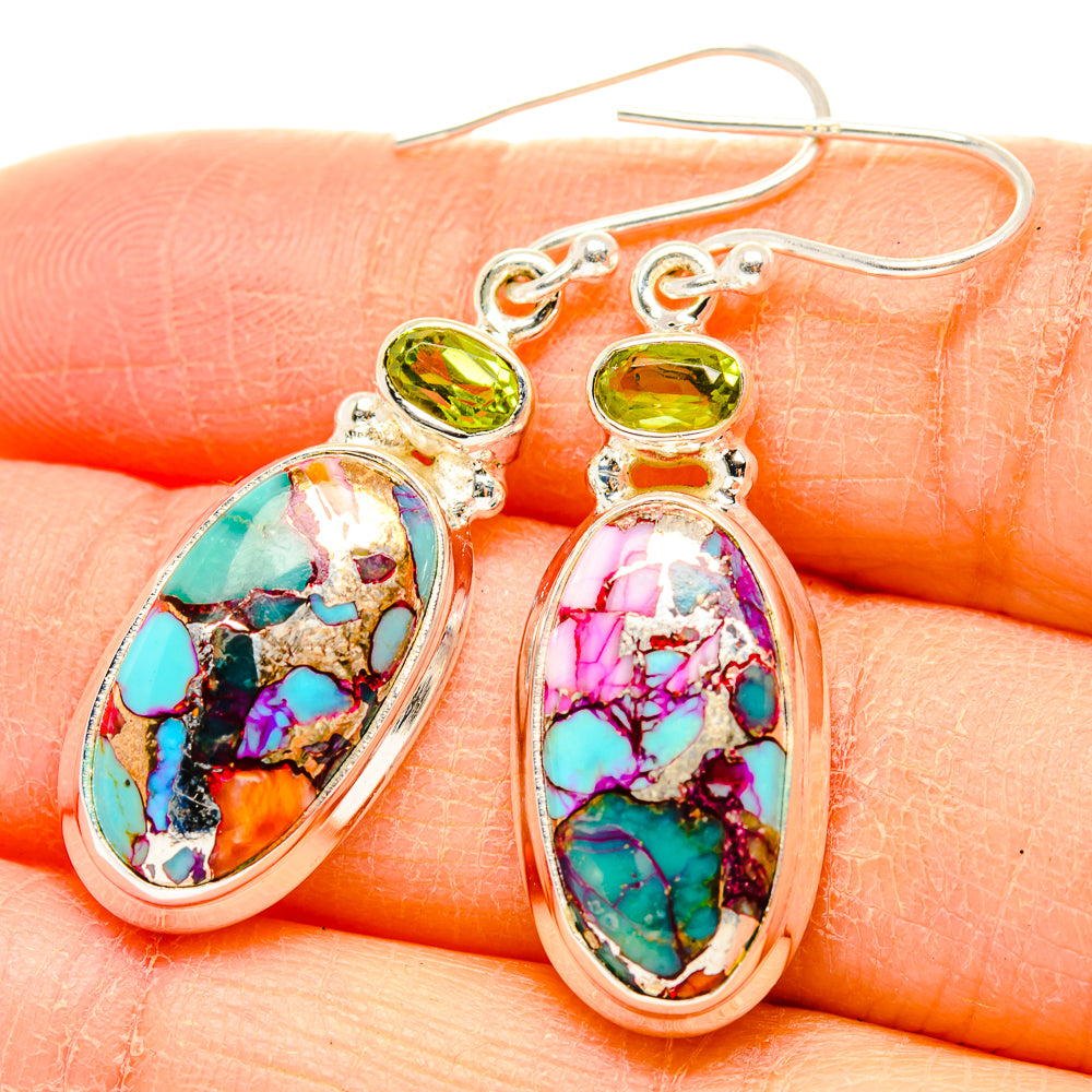Spiny Oyster Turquoise Earrings handcrafted by Anasilvercos - EARR430005