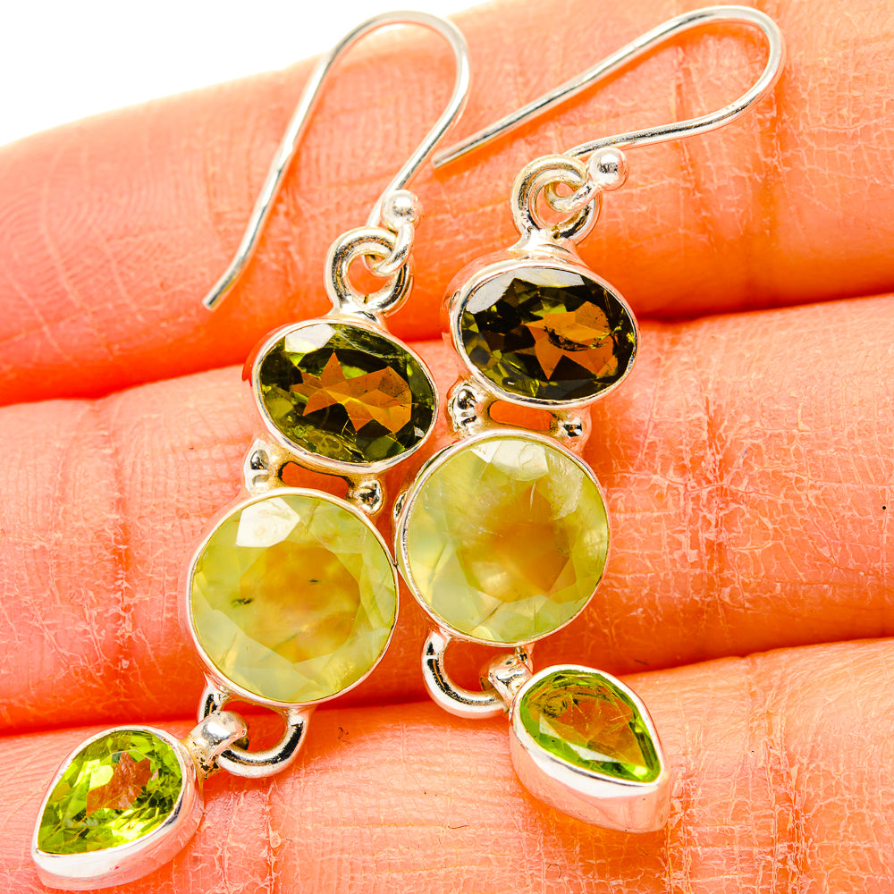 Prehnite Earrings handcrafted by Anasilvercos - EARR430011