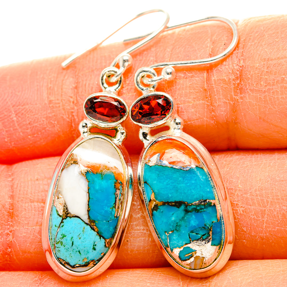 Spiny Oyster Turquoise Earrings handcrafted by Anasilvercos - EARR430023