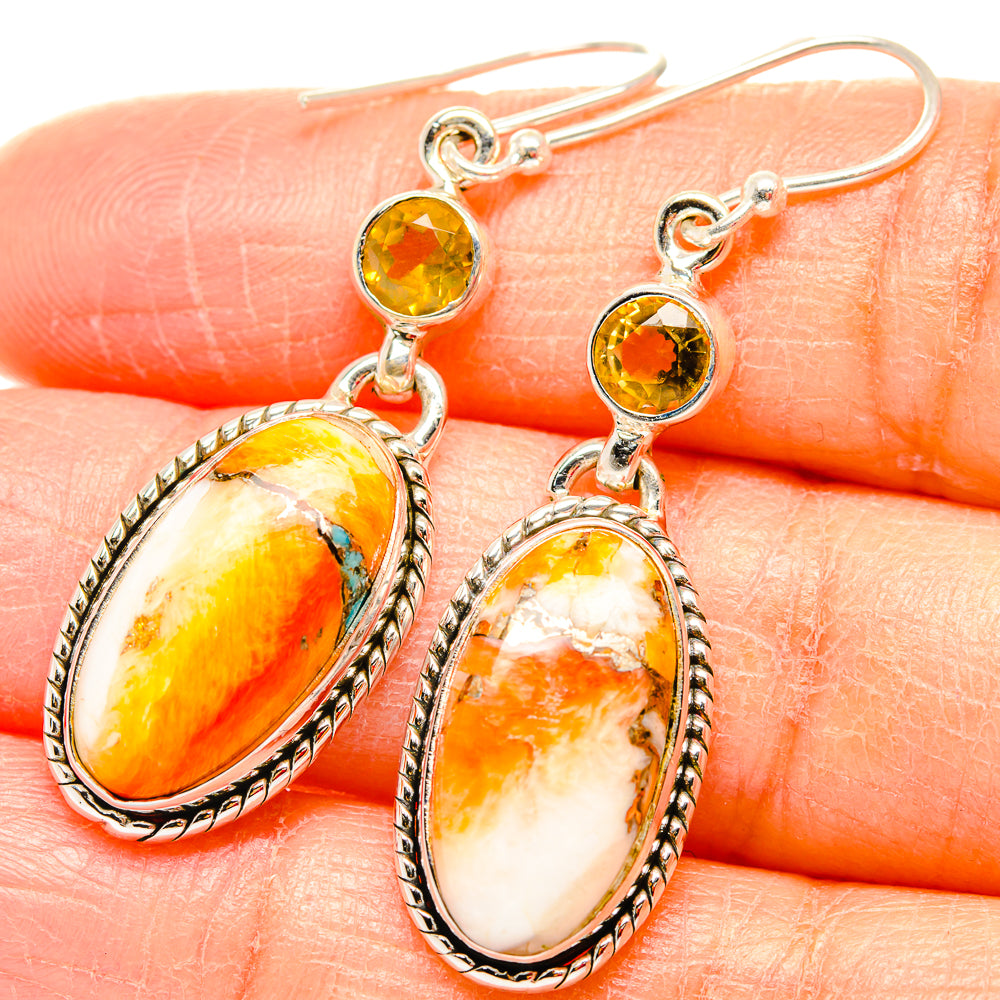 Spiny Oyster Turquoise Earrings handcrafted by Anasilvercos - EARR430040