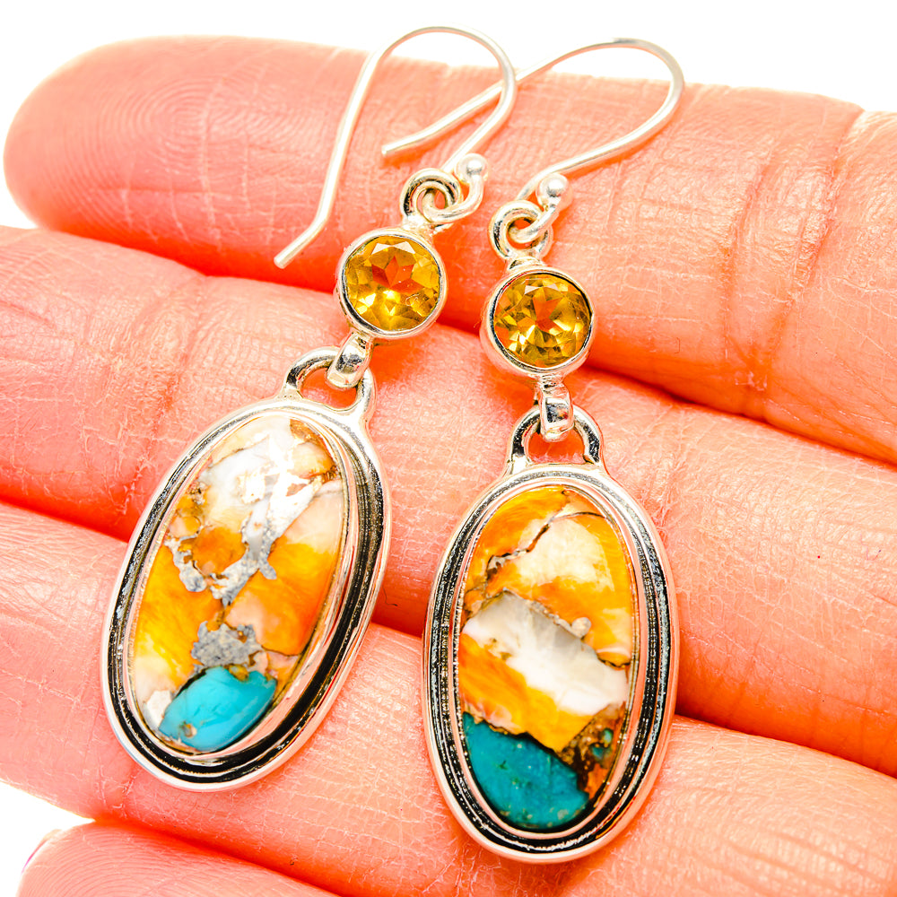 Spiny Oyster Turquoise Earrings handcrafted by Anasilvercos - EARR430041