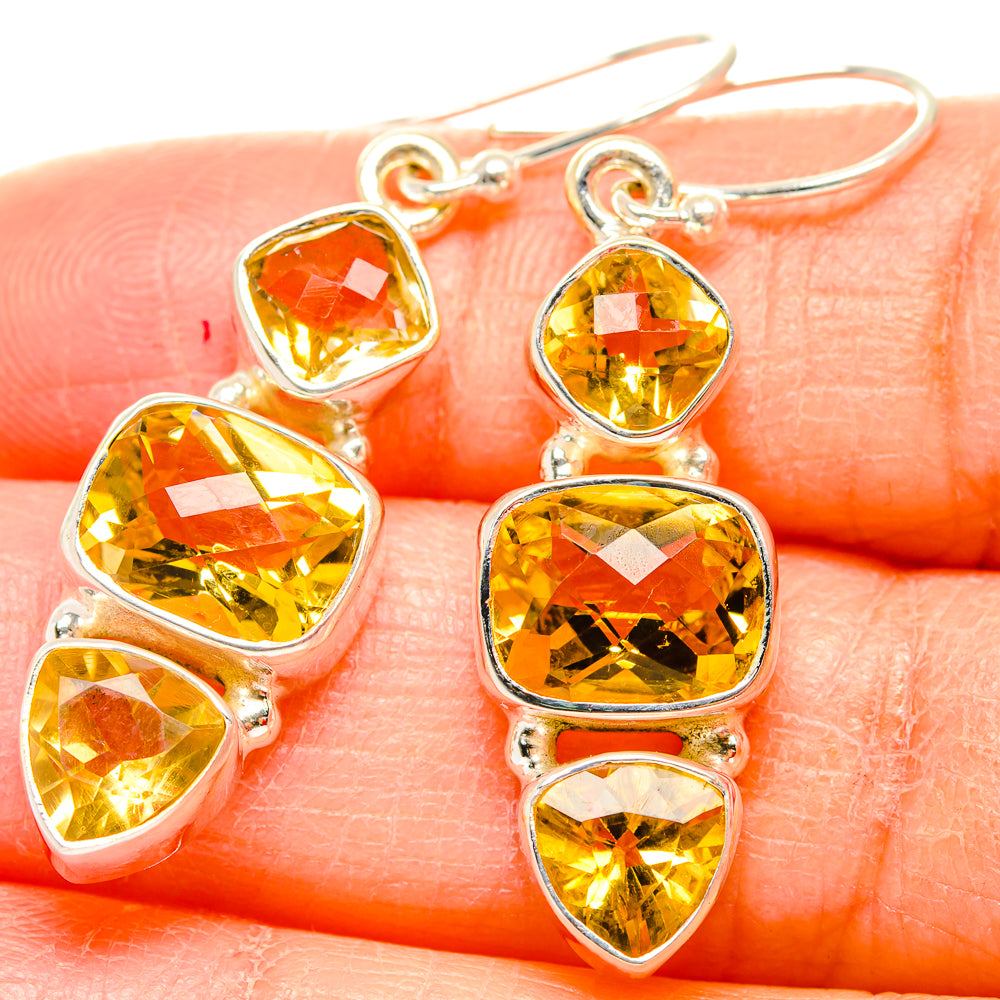 Citrine Earrings handcrafted by Anasilvercos - EARR430045