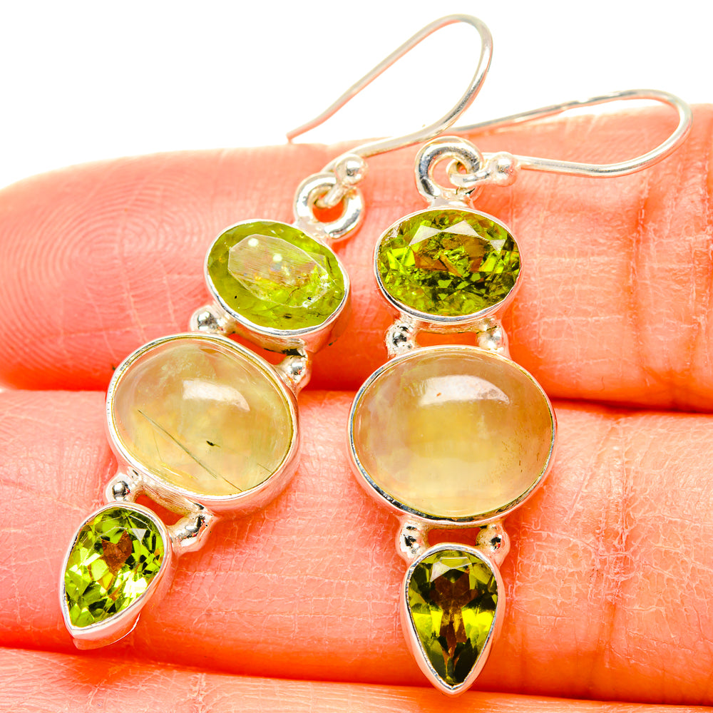 Prehnite Earrings handcrafted by Anasilvercos - EARR430051