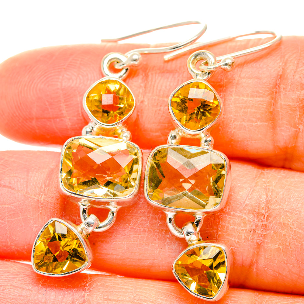 Citrine Earrings handcrafted by Anasilvercos - EARR430054