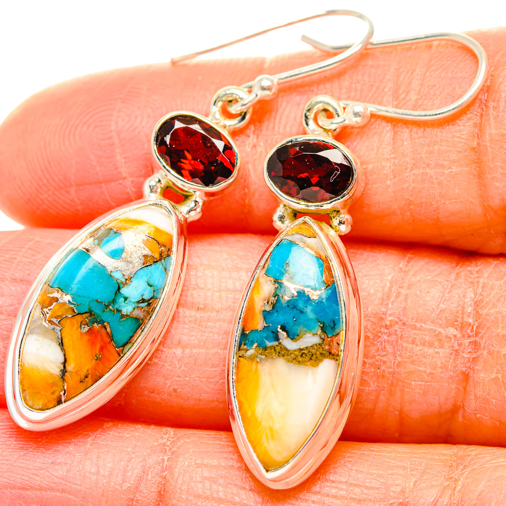 Spiny Oyster Turquoise Earrings handcrafted by Anasilvercos - EARR430066