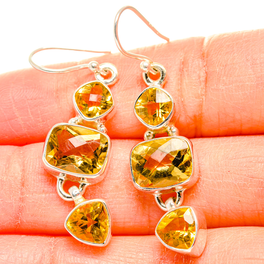 Citrine Earrings handcrafted by Anasilvercos - EARR430068