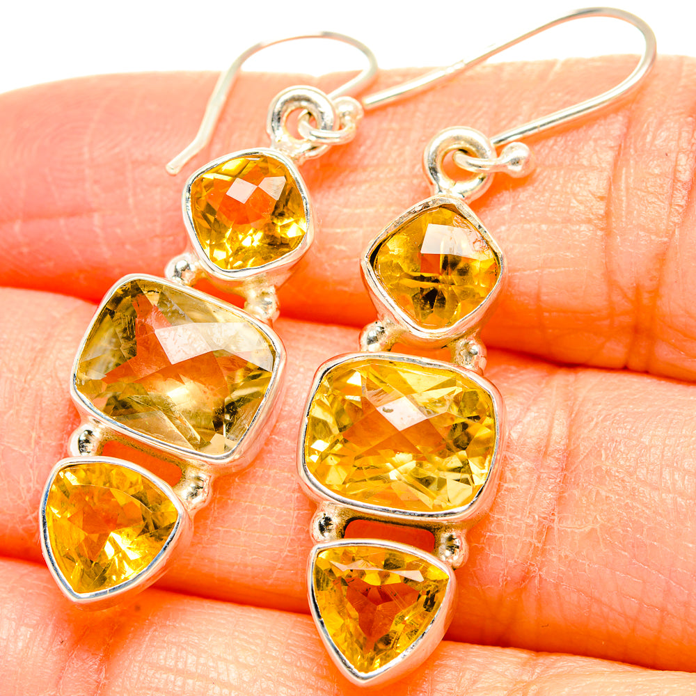 Citrine Earrings handcrafted by Anasilvercos - EARR430082