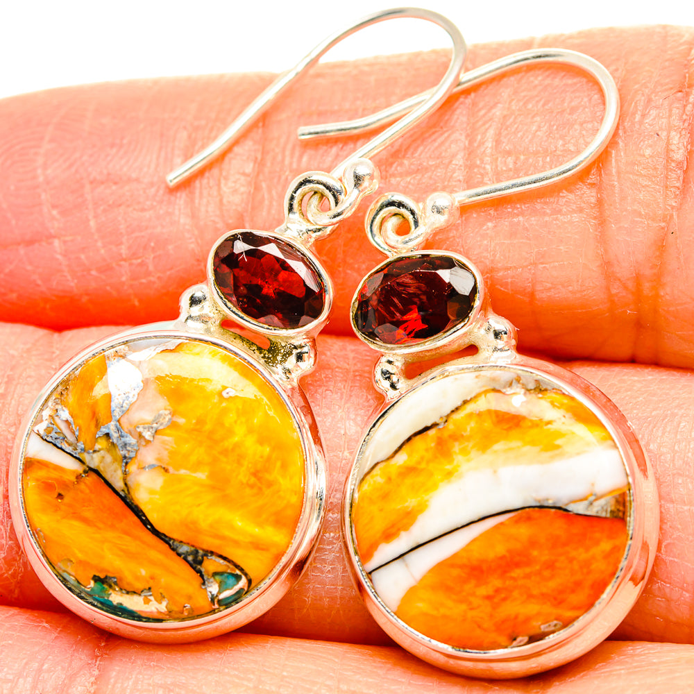 Spiny Oyster Turquoise Earrings handcrafted by Anasilvercos - EARR430086