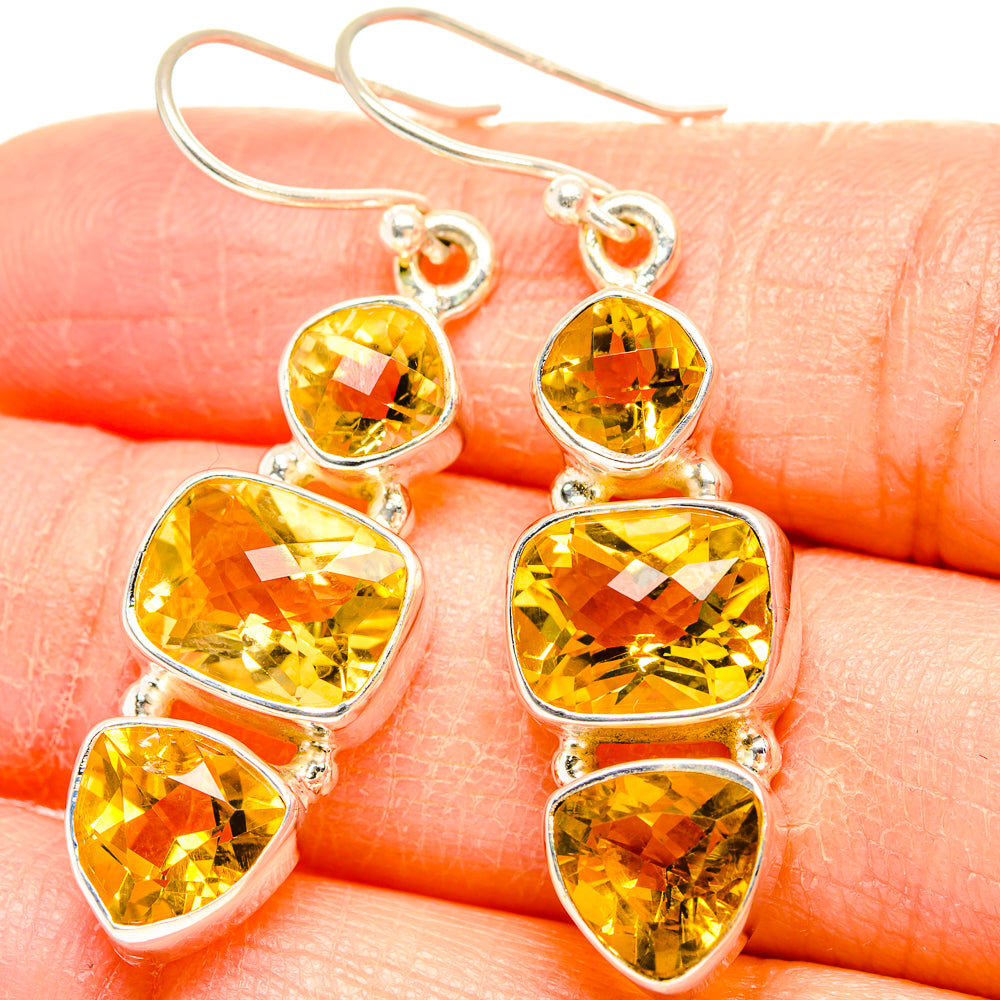 Citrine Earrings handcrafted by Anasilvercos - EARR430088