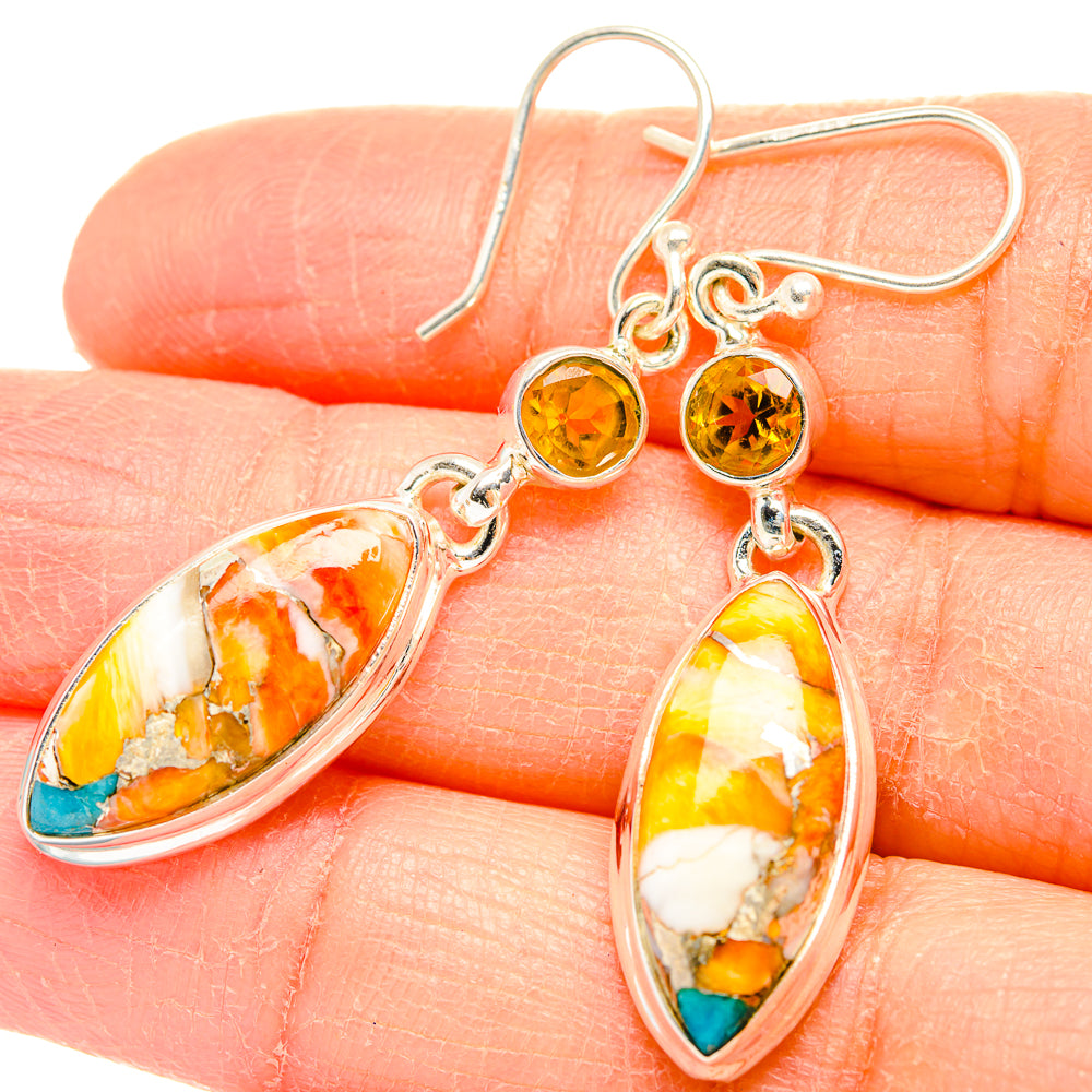 Kingman Pink Dahlia Turquoise Earrings handcrafted by Anasilvercos - EARR430093