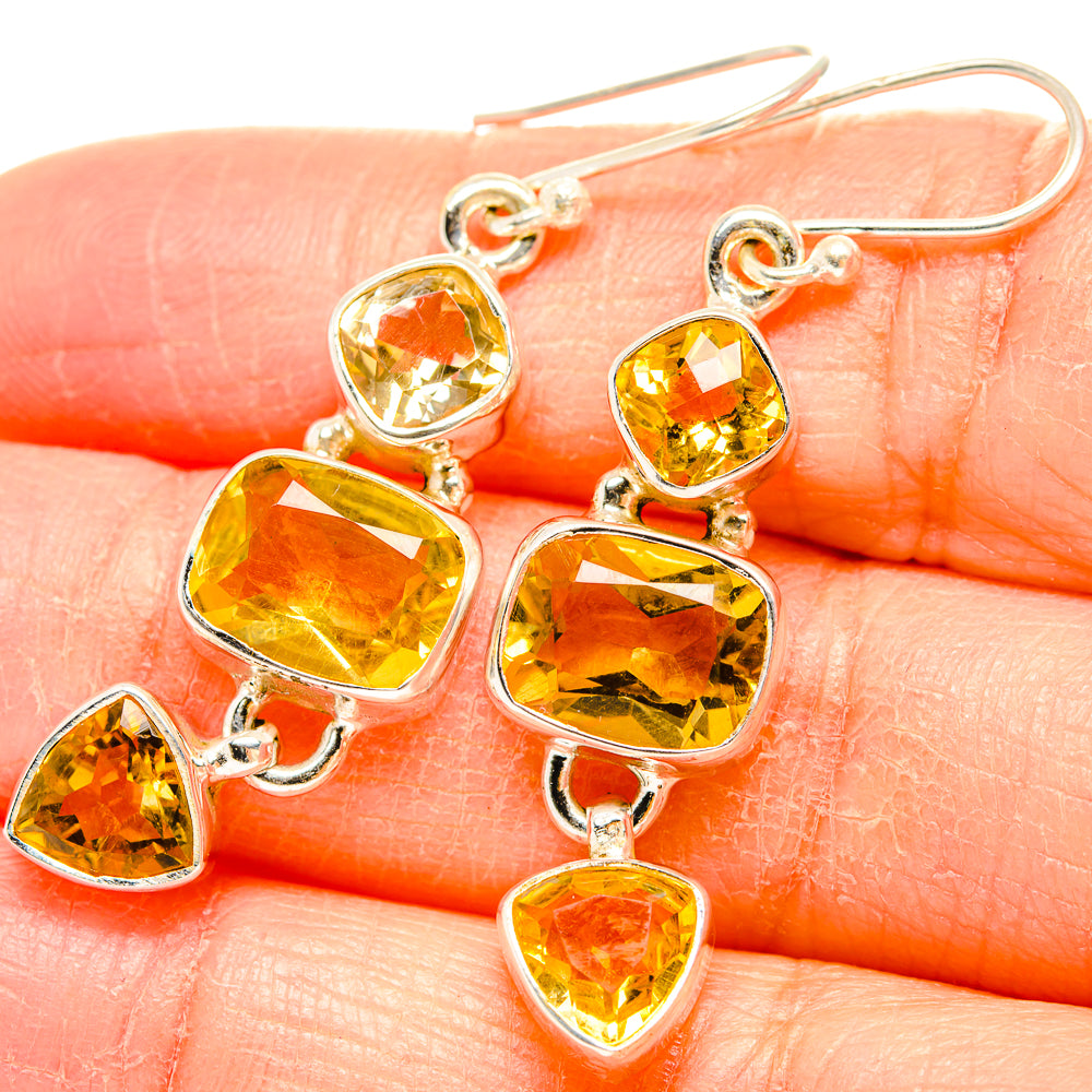 Citrine Earrings handcrafted by Anasilvercos - EARR430096
