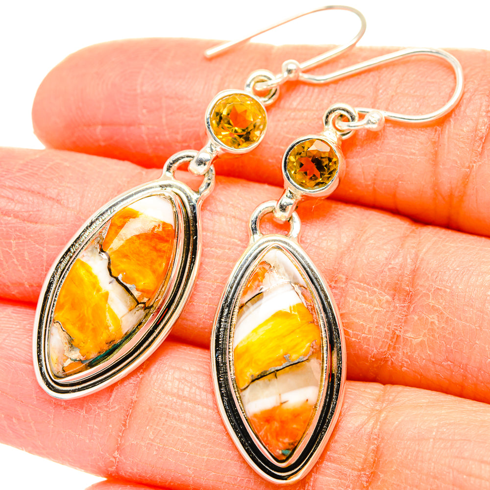 Spiny Oyster Turquoise Earrings handcrafted by Anasilvercos - EARR430099