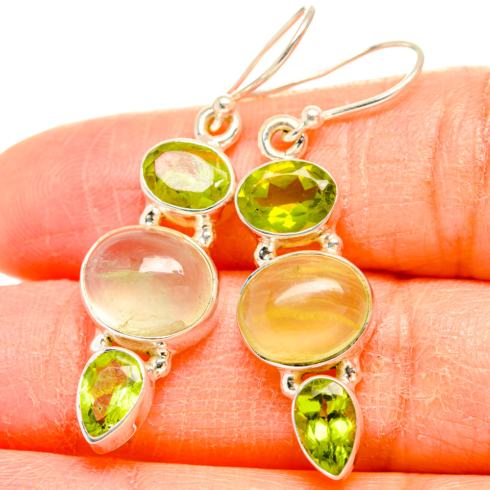 Prehnite Earrings handcrafted by Anasilvercos - EARR430103