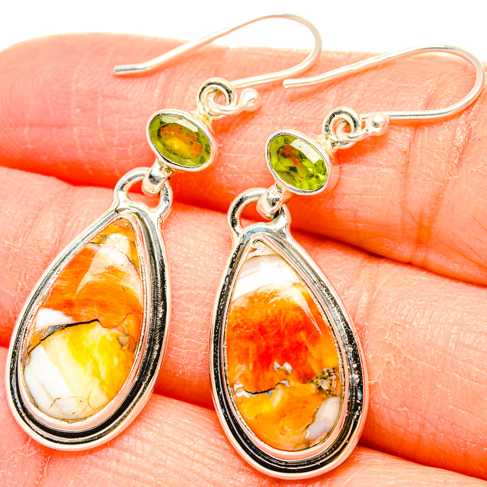 Spiny Oyster Turquoise Earrings handcrafted by Anasilvercos - EARR430104