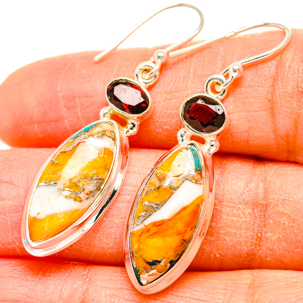 Spiny Oyster Turquoise Earrings handcrafted by Anasilvercos - EARR430113