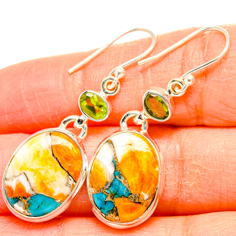 Spiny Oyster Turquoise Earrings handcrafted by Anasilvercos - EARR430122