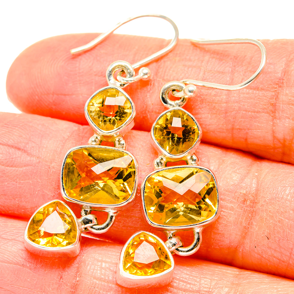 Citrine Earrings handcrafted by Anasilvercos - EARR430130