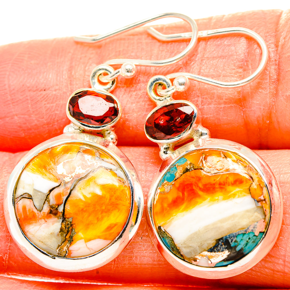 Spiny Oyster Turquoise Earrings handcrafted by Anasilvercos - EARR430138